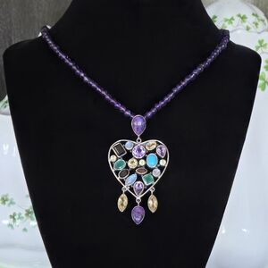 NICKY BUTLER 925 Sterling Silver RAJ COLLECTION LIMITED EDITION Purple Necklace